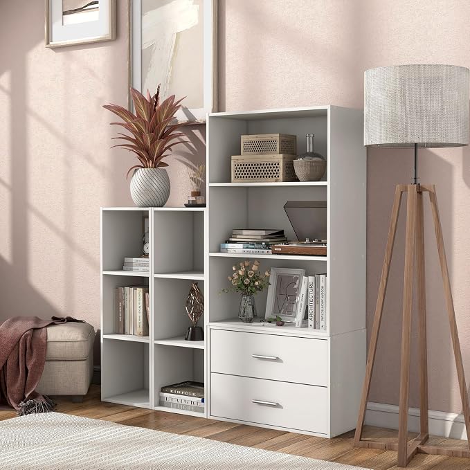 Homes: Inside + Out Apexa 3-Cube Storage Organizer Shelves, Stackable Wood - Image 12