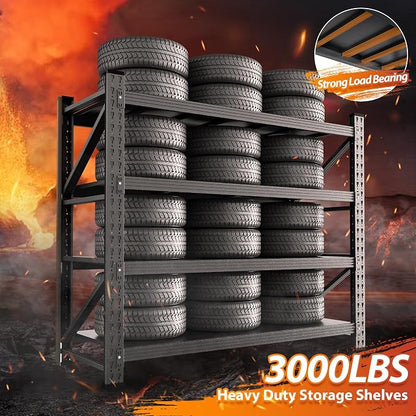 3000LBS Storage Shelves, Adjustable Industrial Shelving, 4 Tier Metal Shelving - Image 3