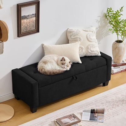 Huatean Home 43" Ottoman with Storage, Upholstered Entryway Bench with Seating - Image 8