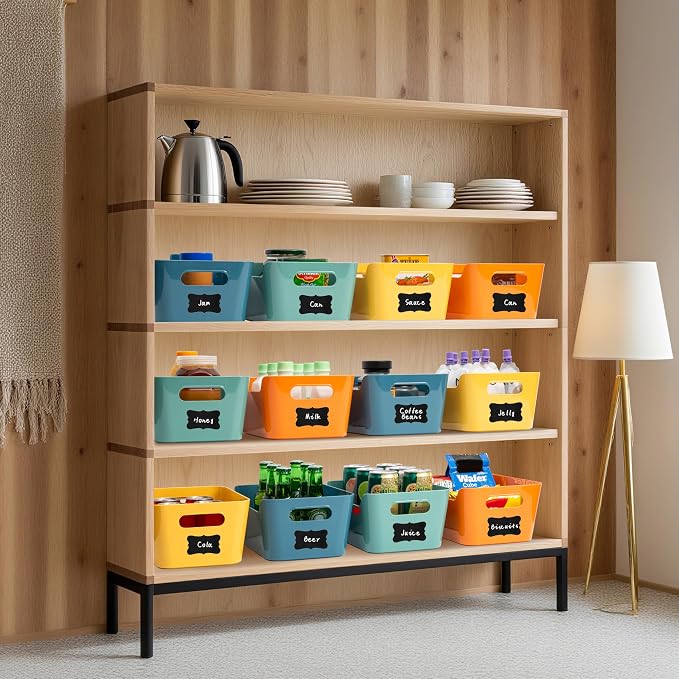 Tiawudi 12 Pack 4.5L Storage Bins, Plastic Storage Baskets - Image 8