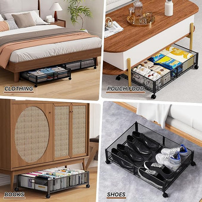 PHINOX Under Bed Storage with wheels, Under the Bed Storage Containers - Image 4