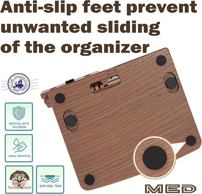MED Wood Phone Docking Station – Nightstand Desk Organizer - Image 9