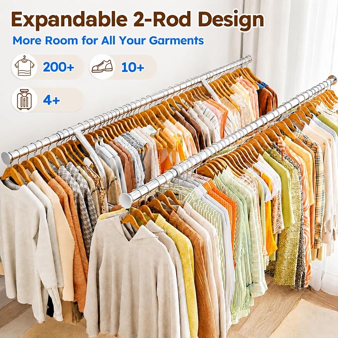 GRANNY SAYS Heavy Duty Clothes Rack Rolling Clothing Racks - Image 3