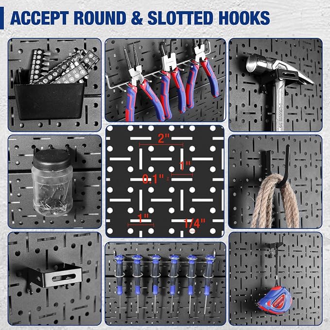 WORKPRO Metal Pegboard 16”x 32” Steel Panel - Image 4