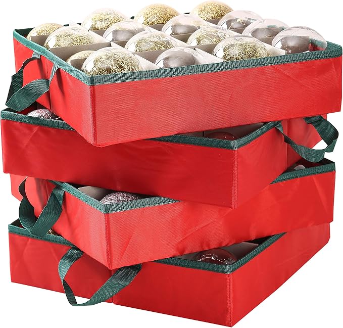 Sattiyrch Large 2-in-1 Christmas Ornament Storage Box & Xmas Figurine Container - Image 3