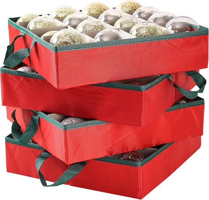 Sattiyrch Large 2-in-1 Christmas Ornament Storage Box & Xmas Figurine Container - Image 3