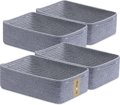 Large Shallow Organizing Baskets 15x11x5.1 Inches by MiniArkStorageBasketsHome