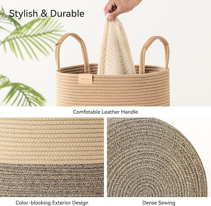 75L Striped Laundry Hamper - Image 6