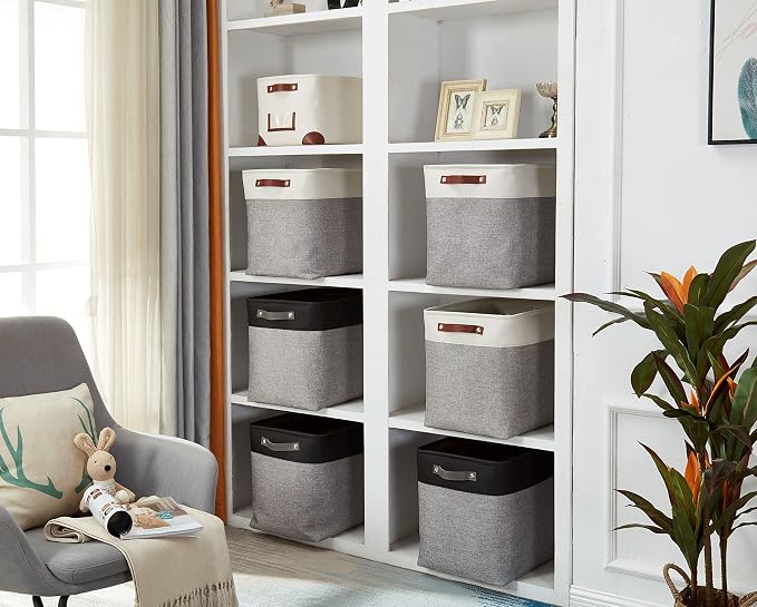 DECOMOMO Storage Baskets | Large Storage Bins 54.5L Fabric Baskets - Image 9