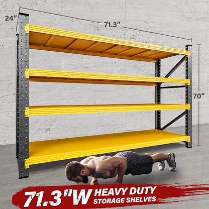 71.3" Wide Heavy Duty Garage Shelving Units, 5000LBS Deep Storage Shelves - Image 2