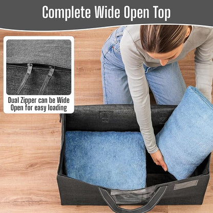 VENO 4 Pack Heavy Duty Moving Bags, Clothes and Comforter Storage Bags - Image 3
