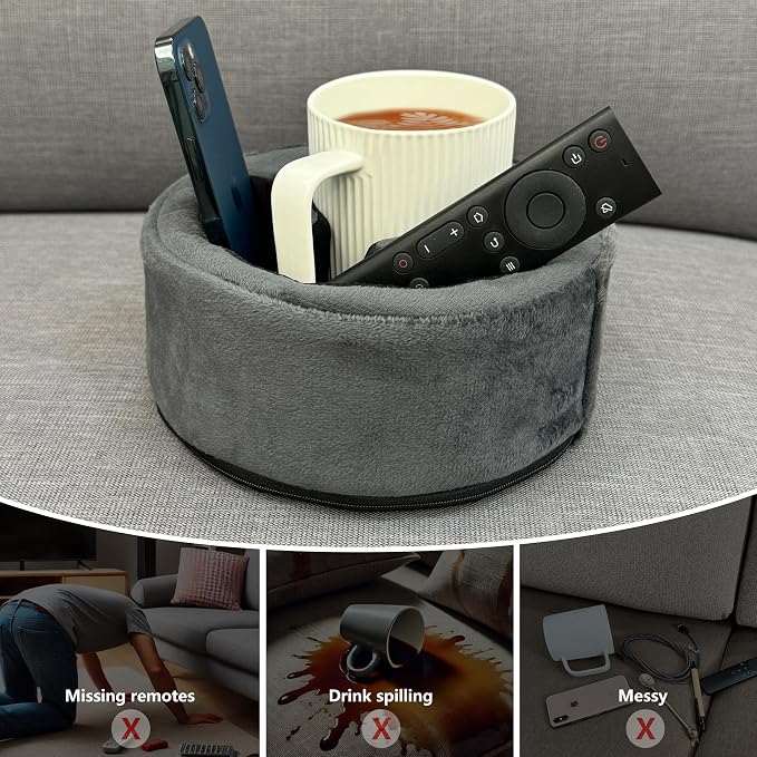 Xchouxer Couch Cup Holder Pillow, Sofa and Bed Organizer Caddy - Image 2