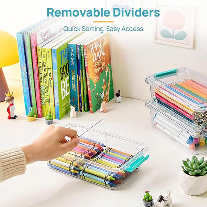 Vtopmart 12 Pack 1.5Qt Clear Pencil Box, Plastic Pencil Holder - Image 3