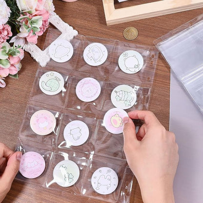 FREEBLOSS 144 Pocket Buttons Badge Pin Storage Book Transparent PVC Button Pins - Image 3