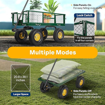 VIVOHOME Heavy Duty 880 Lbs Capacity Mesh Steel Garden Cart Folding Utility - Image 5