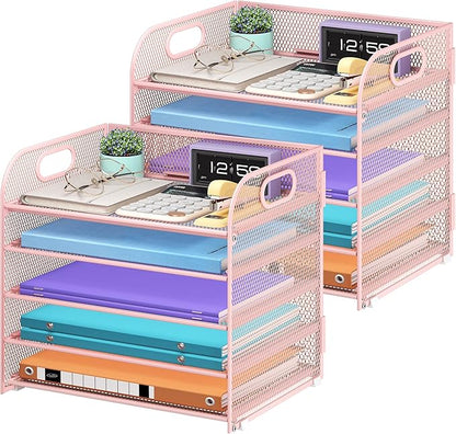 Cawukege 2 Pack 5 Tier Paper Organizer, Letter Tray by Cawukege