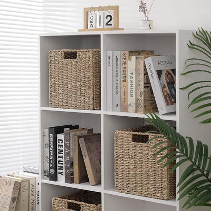 10.5 x 10.5in Seagrass Storage Baskets Set of 4, Cube Foldable Woven Storage - Image 3