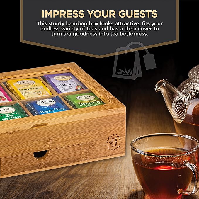 Bamboo Tea Bag Organizer Box - Image 5