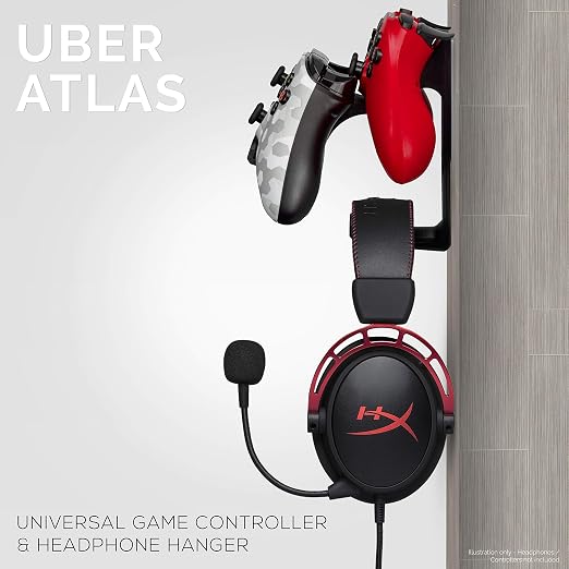 BRAINWAVZ The UberAtlas Dual Game Controller & Headphone Stand Wall Mount Holder - Image 3