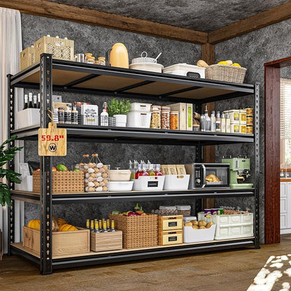 59.8"W Metal Shelving 59.8"H Storage Shelves 2200LBS Garage Shelving Adjustable by Durayloly