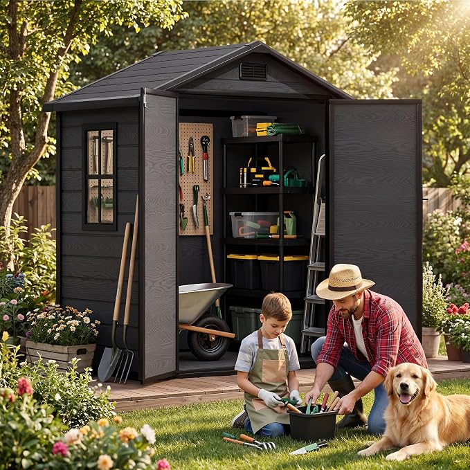 DWVO 6x4 FT Outdoor Resin Storage Shed - Image 2