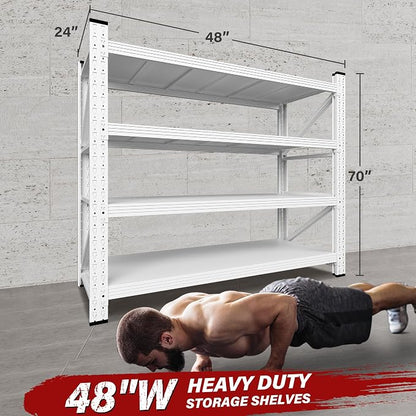 48" Wide Heavy Duty Garage Shelving Units, 3000LBS 24 Deep Storage Shelves - Image 2
