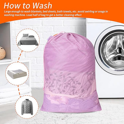 Polecasa Heavy Duty Diamond Mesh Laundry Bag, Breathable Mesh, Machine Washable - Image 6