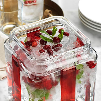 Gift Box Drink dispenser with Red Ribbon Design, Glass Beverage Dispenser - Image 6