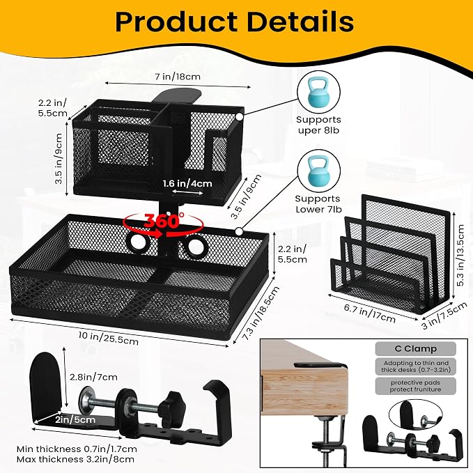 6-in-1 Under Desk Drawer Organizer - Image 6