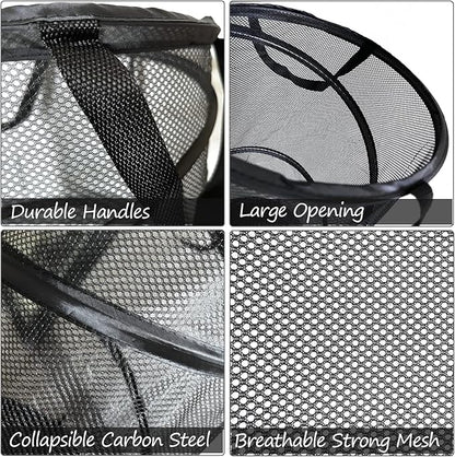 BATTOO 2 Pack Large Collapsible Laundry Basket Foldable Mesh Pop Up Hamper - Image 4