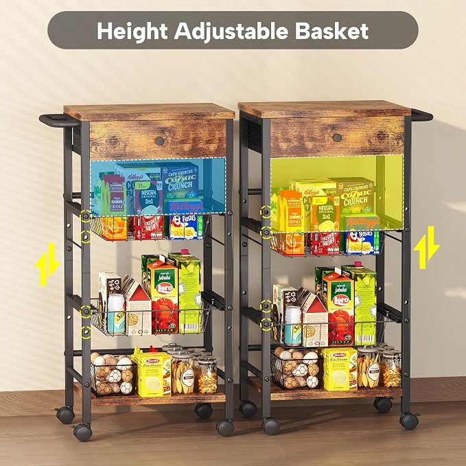 Kitchen Organizer and Storage Cart - Image 5