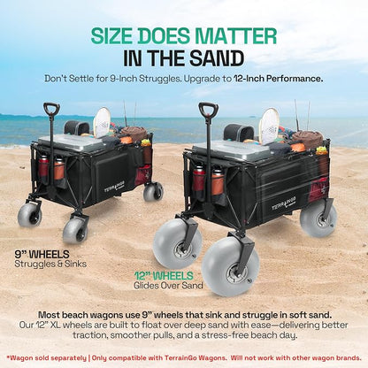 Beach Wagon Wheels Deep Sand and Rough Terrain | Quick-Change Interchangeable - Image 3