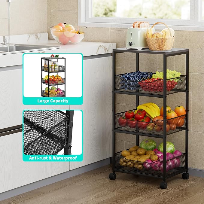 HapiRm Fruit Basket Kitchen Cart - Image 9