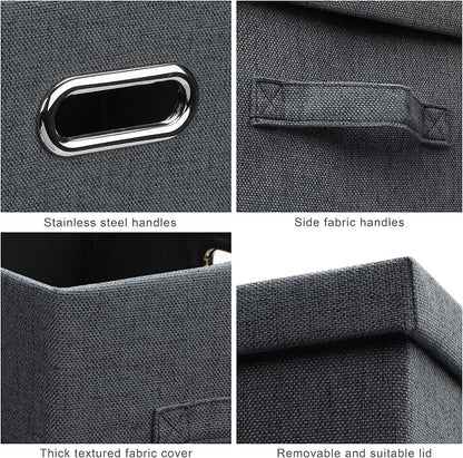Medium 15" 21 Quart Collapsible Stackable Storage Bins - Image 5