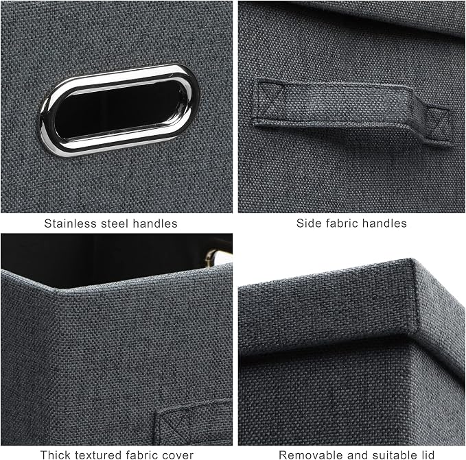 Medium 15" 21 Quart Collapsible Stackable Storage Bins - Image 7