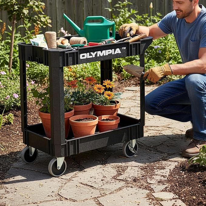 Olympia Tools 87-884-917 Indoor Outdoor Heavy Duty Rolling Utility Cart - Image 2