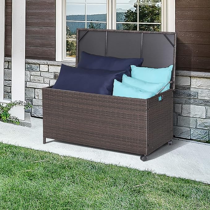 RELAX4LIFE Patio Rattan Storage Box - Image 9