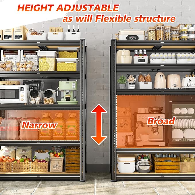 REIBII 72.1'' Storage Shelves 2250LBS Garage Shelving Heavy Duty 5 Tier Heavy - Image 5
