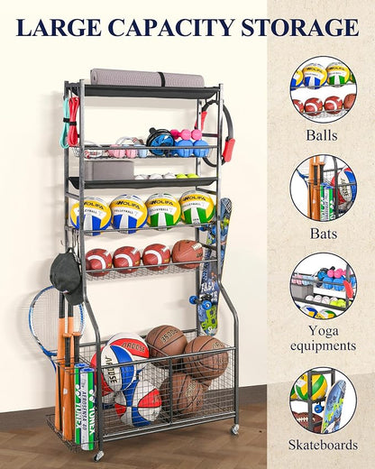 Mythinglogic Sports Equipment Garage Organizer, Garage Ball Storage - Image 2