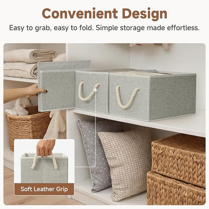 StorageWorks Storage Baskets for Shelves, Foldable Fabric Closet Storage Bins - Image 5