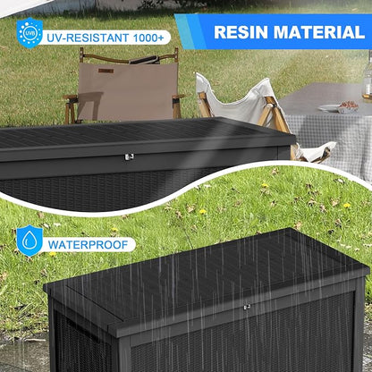 260 GallonOutdoor Storage Box, Resin Deck Boxes Waterproof, IndoorOutdoor Bin - Image 3