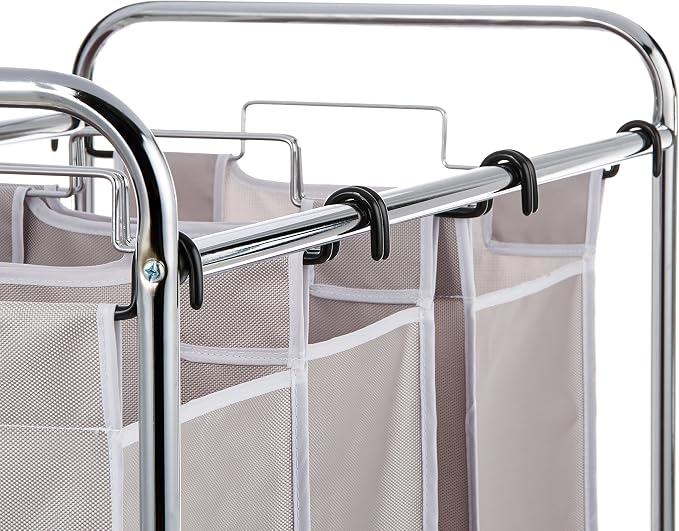 Amazon Basics 3-Bag Rectangular Laundry Bag Hamper Sorter Basket - Image 4
