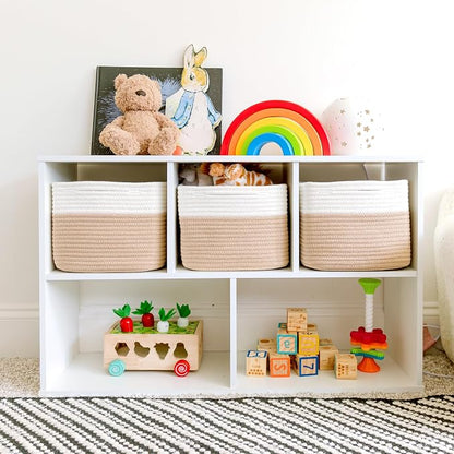 NaturalCozy Storage Cubes 9”x9”x7”Cotton Rope Woven Baskets - Image 3