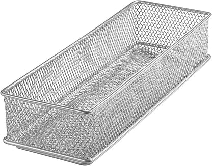 YBM HOME Silver Mesh Drawer Cabinet and or Shelf Organizer Bins, School Supply by YBMHome