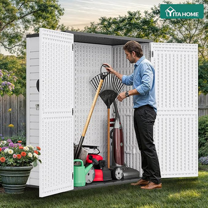 YITAHOME 59 Cuft Outdoor Tall Storage Shed, Waterproof Vertical Resin Shed - Image 2