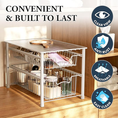 Simple Houseware Stackable Sliding Basket Organizer Drawer - Image 5