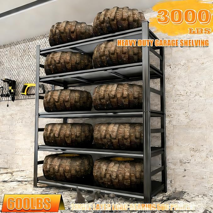 Garage Shelving Heavy Duty Metal Shelving 71" H x 36" W x 16" D 2500LBS Storage - Image 3