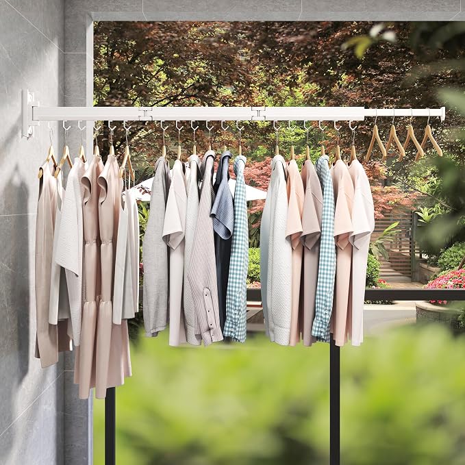 J-type Hooks Wall Mounted Clothes Rack, Collapsible - Image 4