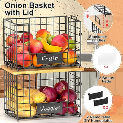 2-Pack Stackable Wire Baskets - Image 4