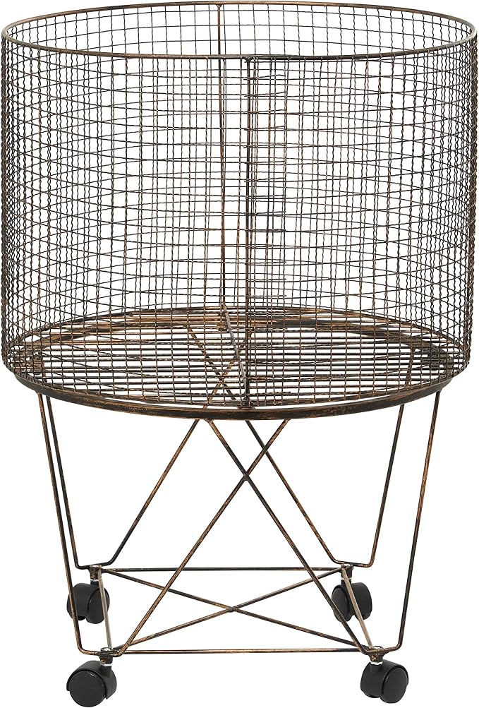 Deco 79 Metal Cylinder Storage Cart - Image 7